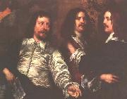 William Dobson The Artist, Sir Charles Cotterell and Balthasar Gerbier Spain oil painting reproduction